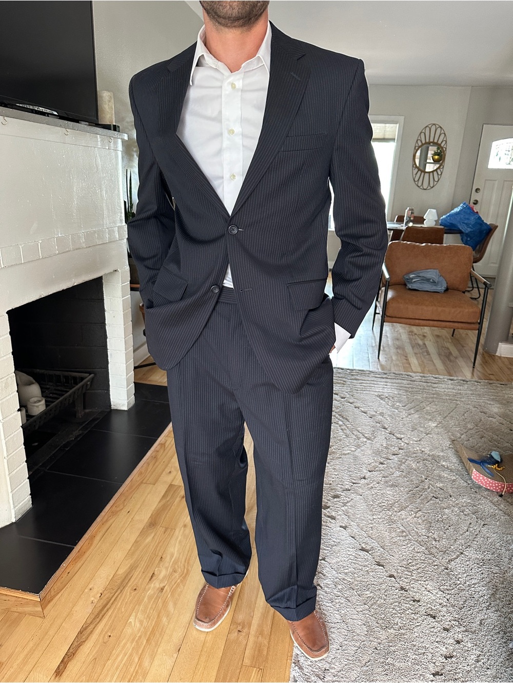 Joseph & Feiss Navy Pinstripe Suit
